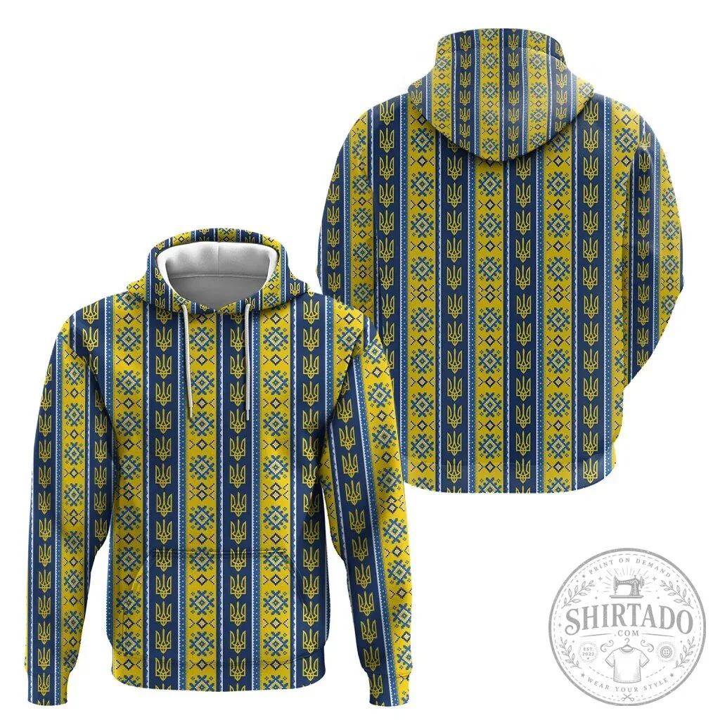 Ukrainian Trident Pattern Blue and Yellow National Symbols Hoodie 12 Ukrainian Trident Pattern Blue and Yellow National Symbols Hoodie