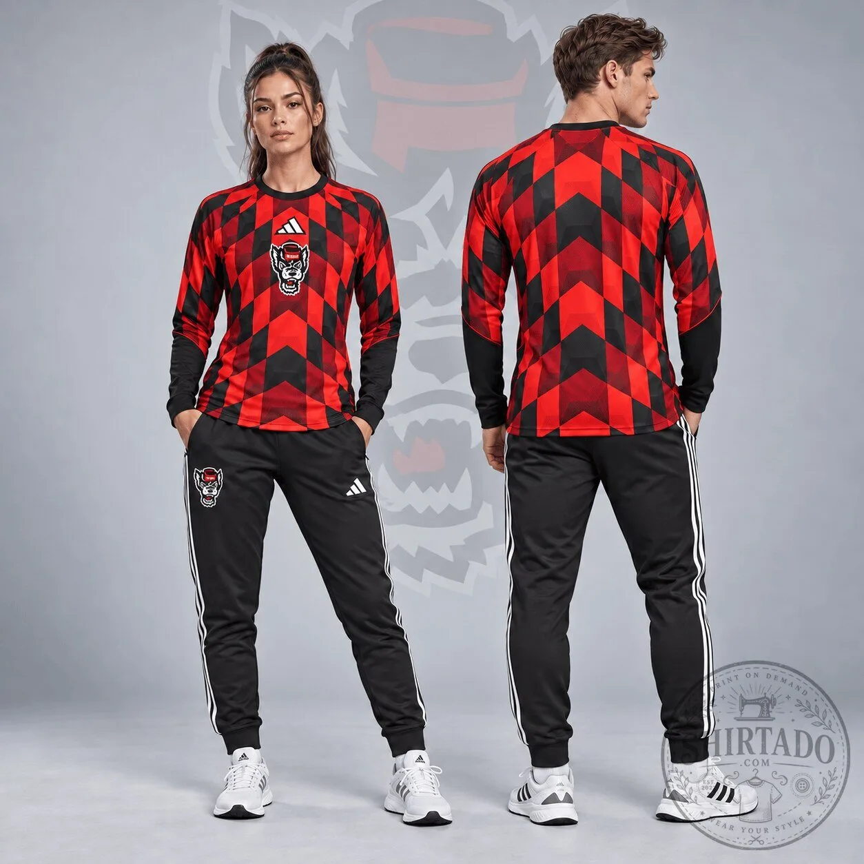 North Carolina State Wolfpack Diamond Chevron Long Sleeve Performance Shirt