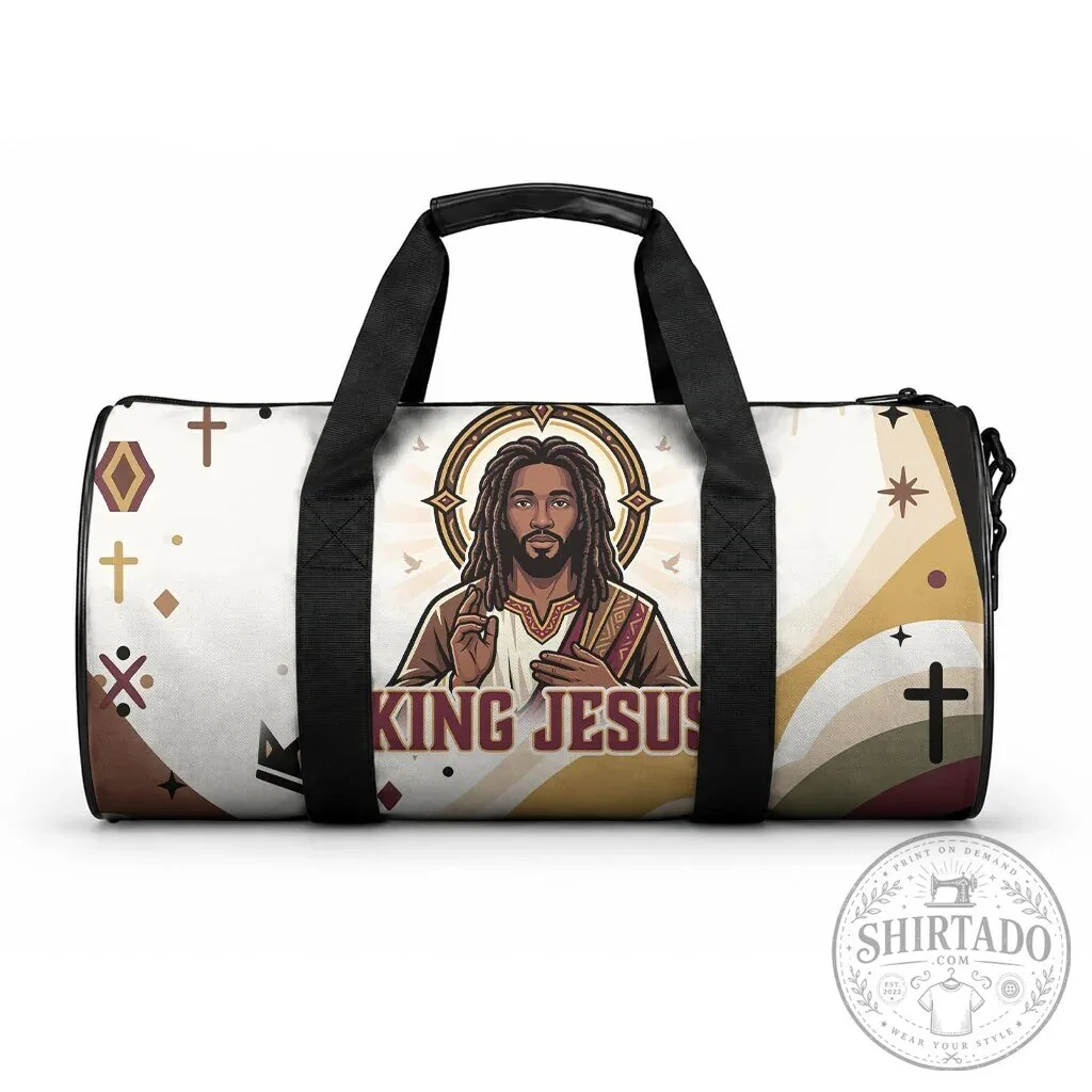 King Jesus African Black Christ Religious Christian Faith Holy Cross Dove Duffle Bag