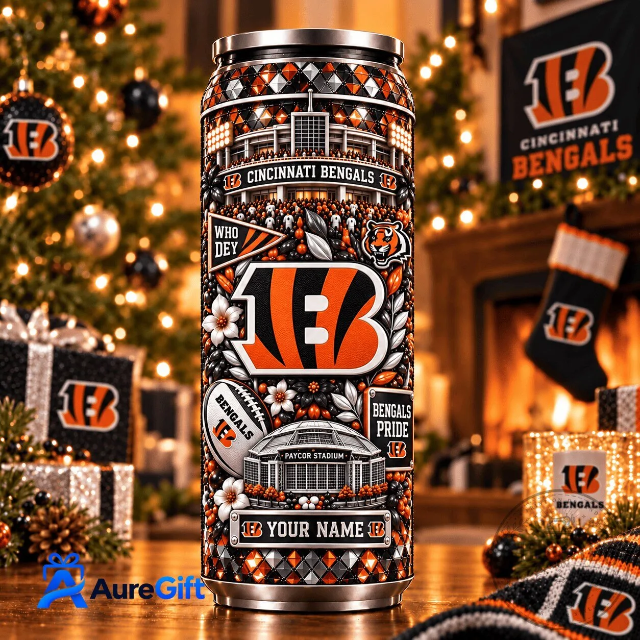 Cincinnati Bengals NFL Football Team Personalized Insulated Tumbler