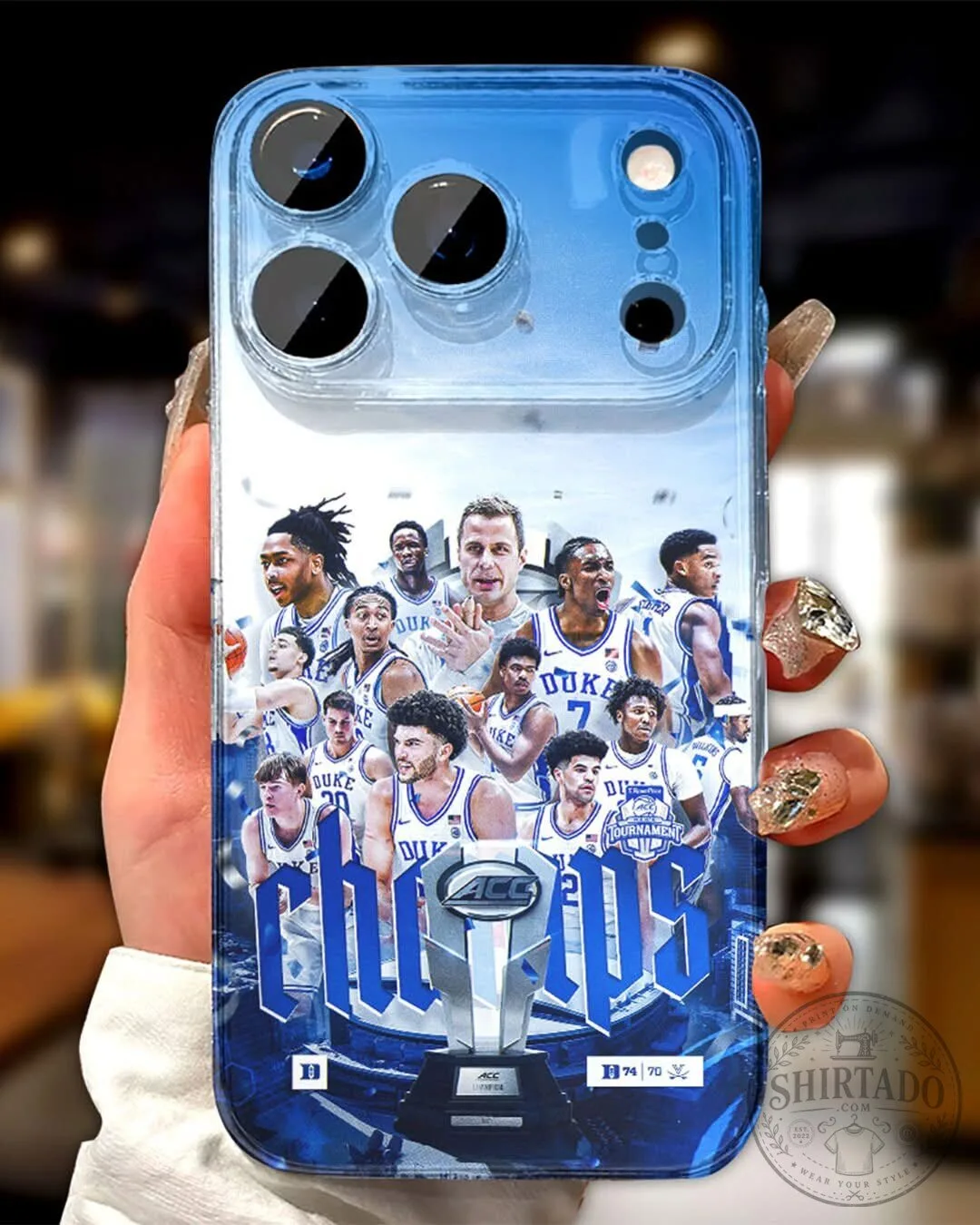 Duke Blue Devils Basketball Team 2023 ACC Tournament Champions Phone Case