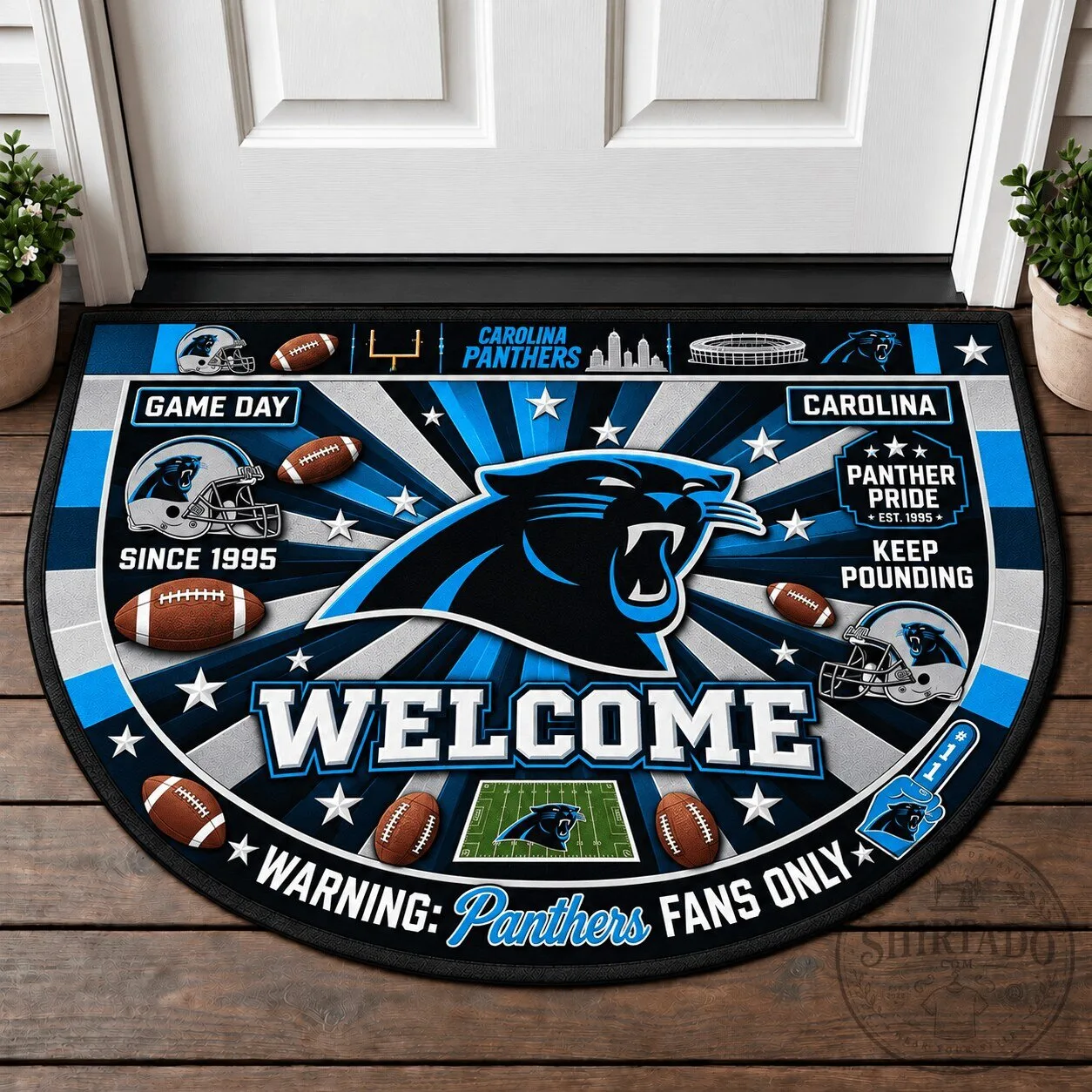 Carolina Panthers NFL Welcome Home Doormat for Football Fans