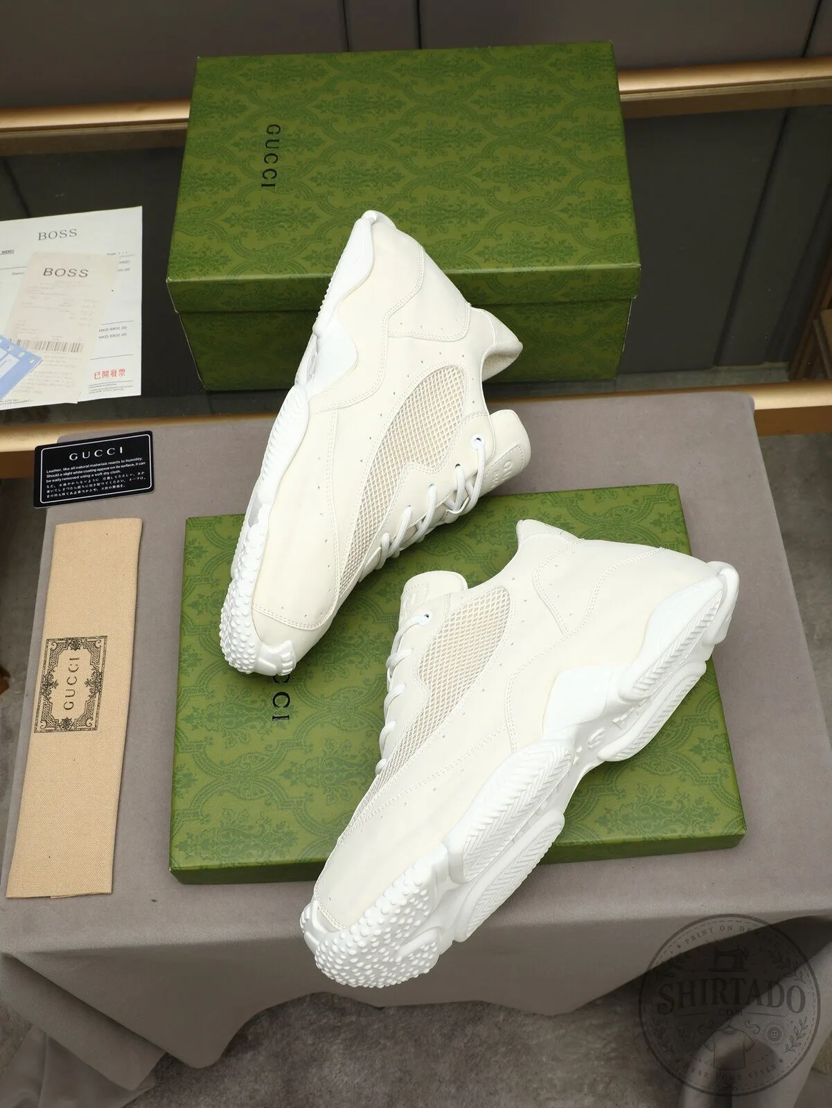 Gucci White Mesh and Leather Lace-Up Sneakers with Interlocking G Logo 11 Gucci White Mesh and Leather Lace-Up Sneakers with Interlocking G Logo