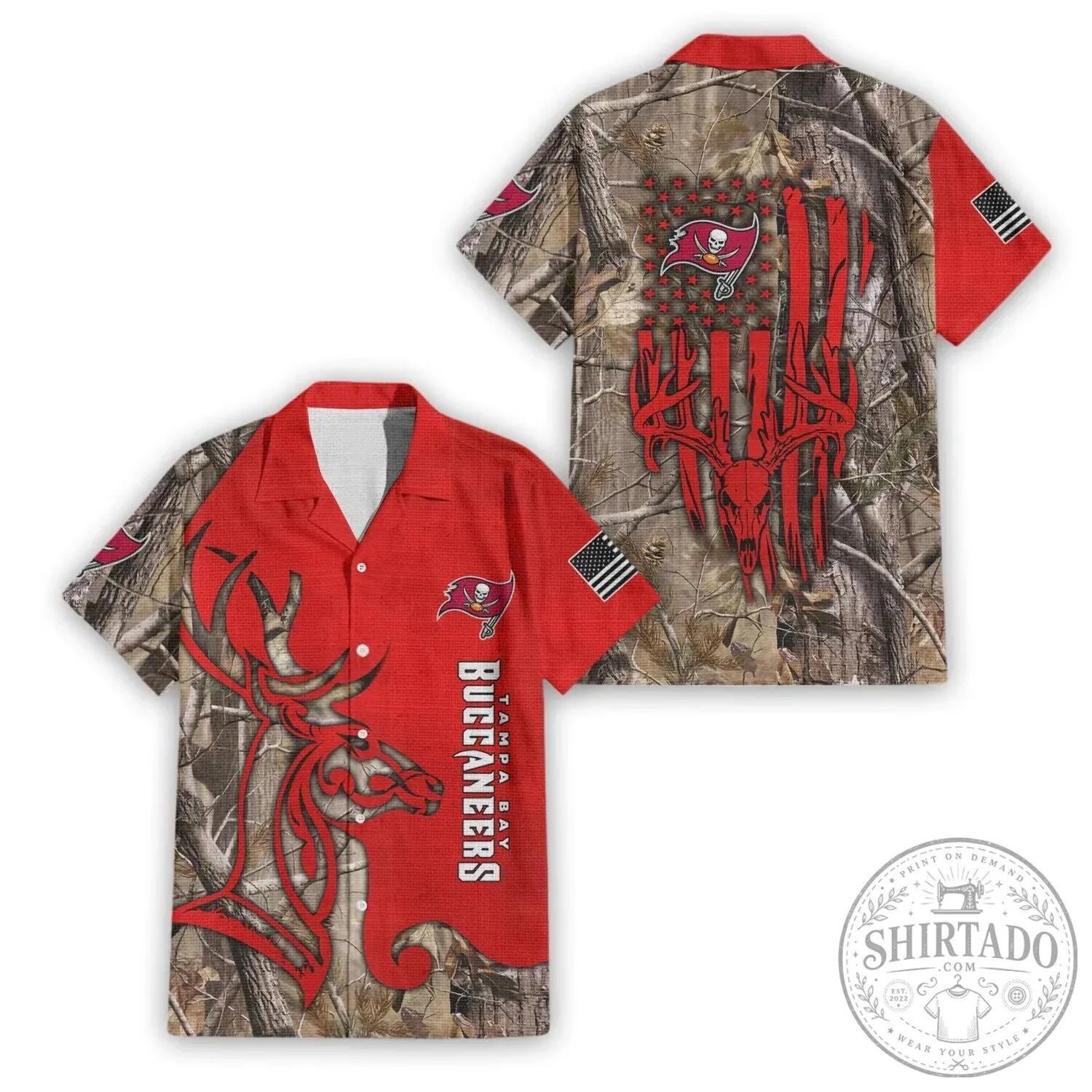 Hawaiian Shirt in Deer Hunting Camouflage for Tampa Bay Buccaneers Fans 4 Hawaiian Shirt in Deer Hunting Camouflage for Tampa Bay Buccaneers Fans