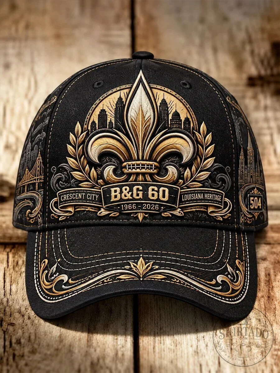 New Orleans Louisiana Heritage Crescent City Fleur de Lis Baseball Cap Hat