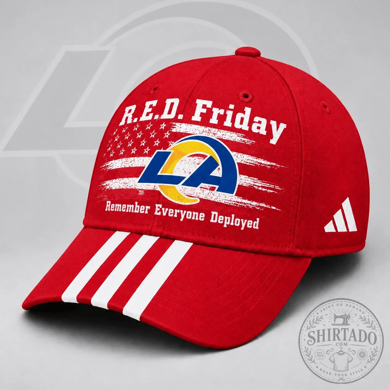 Los Angeles Rams R.E.D. Friday Remember Everyone Deployed American Flag Cap Hat
