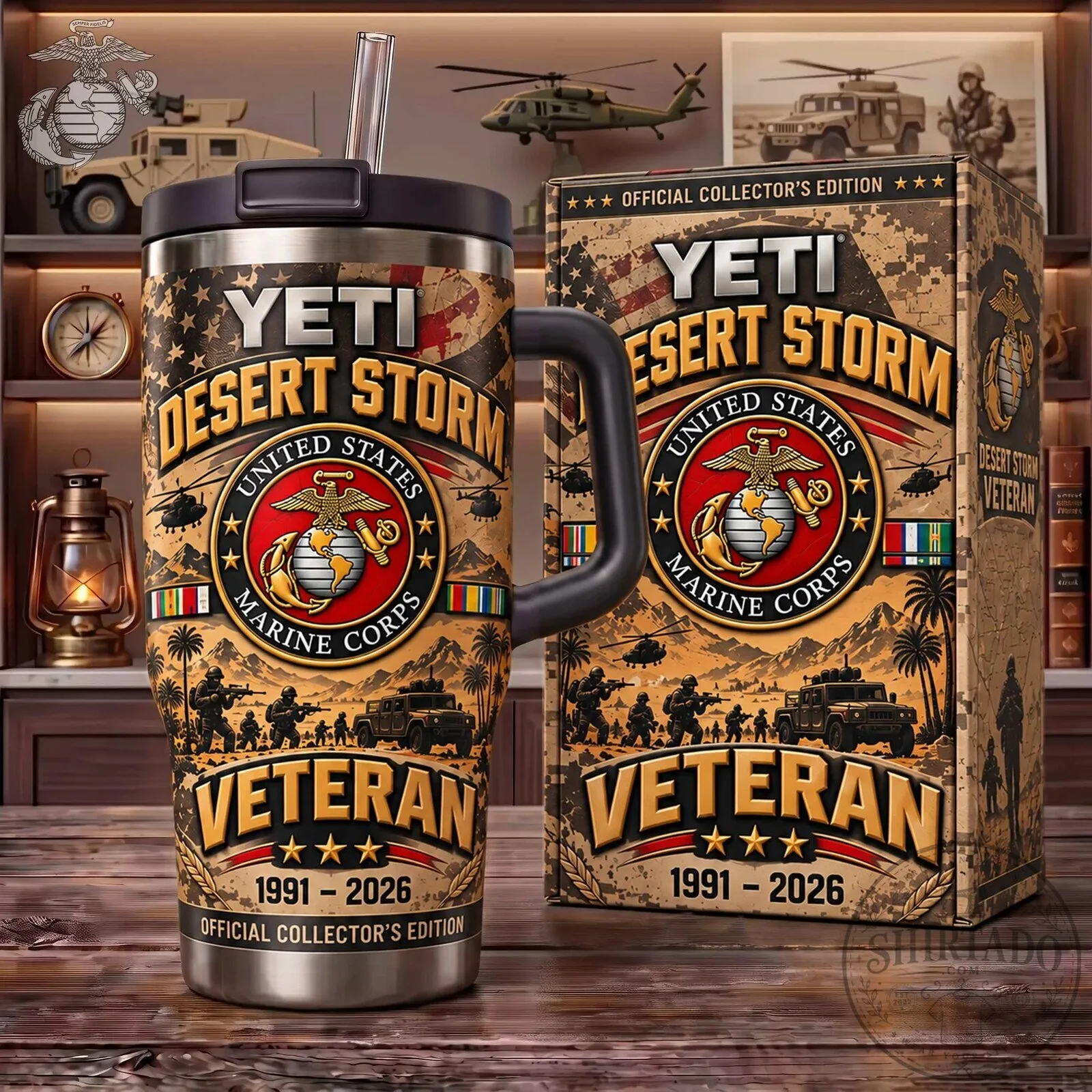 United States Marine Corps Desert Storm Veteran 1991-2026 Tumbler