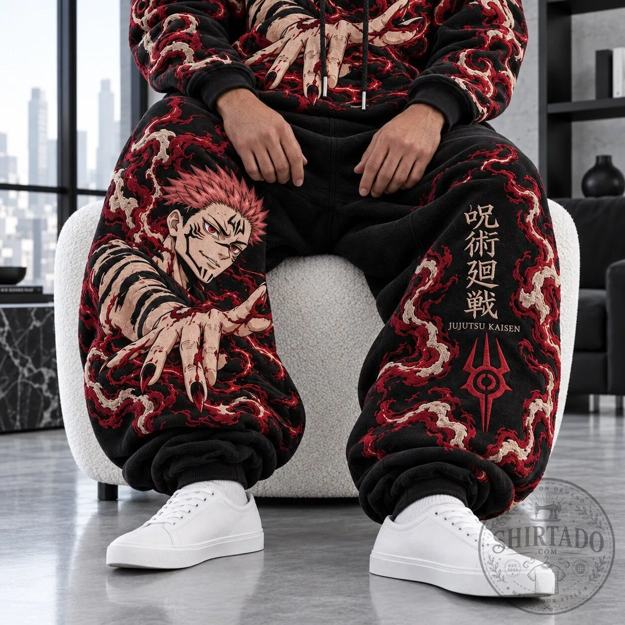 Jujutsu Kaisen Yuji Itadori Sukuna Anime Manga Black Sweatpants