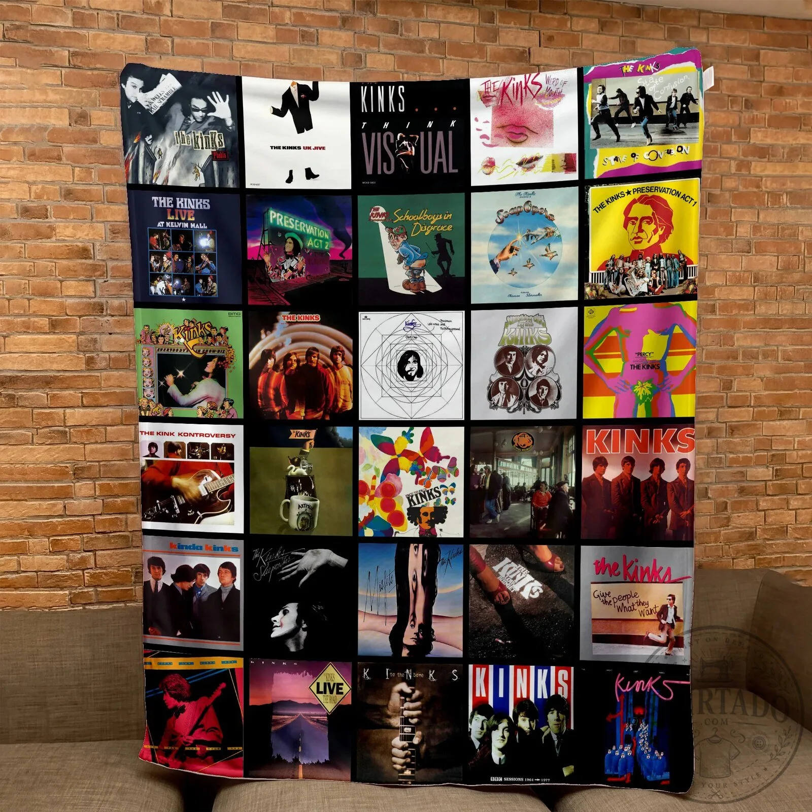 The Kinks Band Albums Collage Music Fan Sherpa Blanket