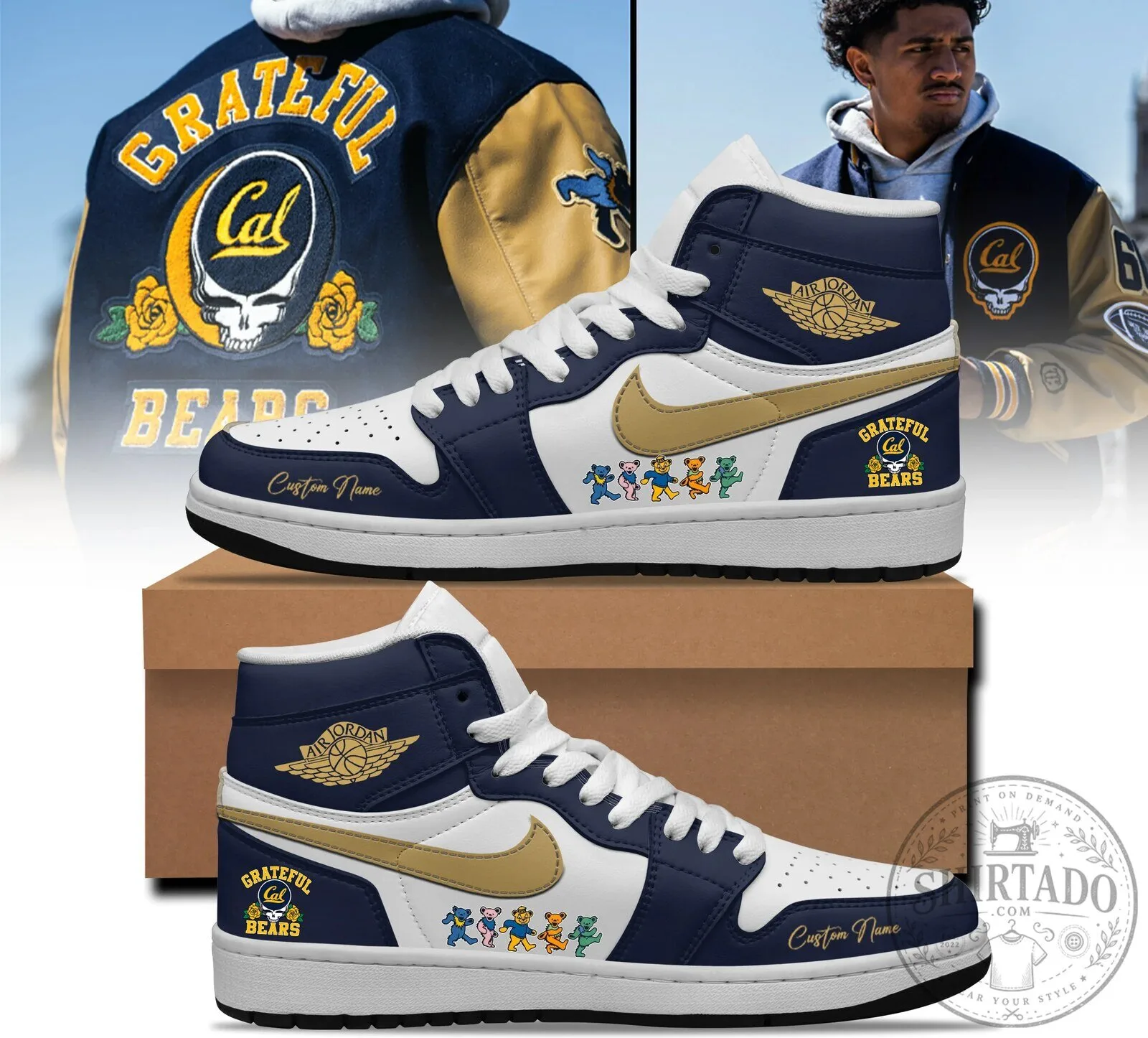 California Golden Bears Grateful Dead Dancing Bears High Top Shoes 5 California Golden Bears Grateful Dead Dancing Bears High Top Shoes