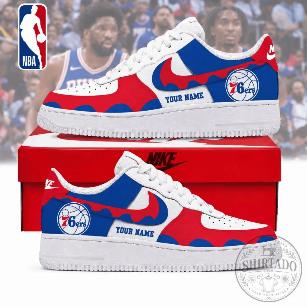 Philadelphia 76ers NBA Personalized Low Top Air Force One Custom Shoes Philadelphia 76ers NBA Personalized Low Top Air Force One Custom Shoes