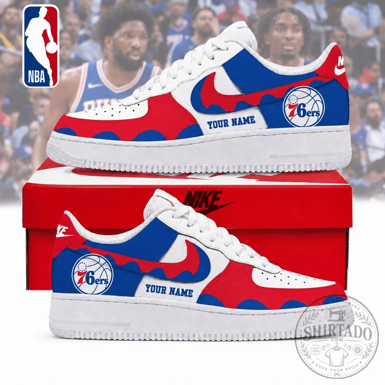 Philadelphia 76ers NBA Personalized Low Top Air Force One Custom Shoes