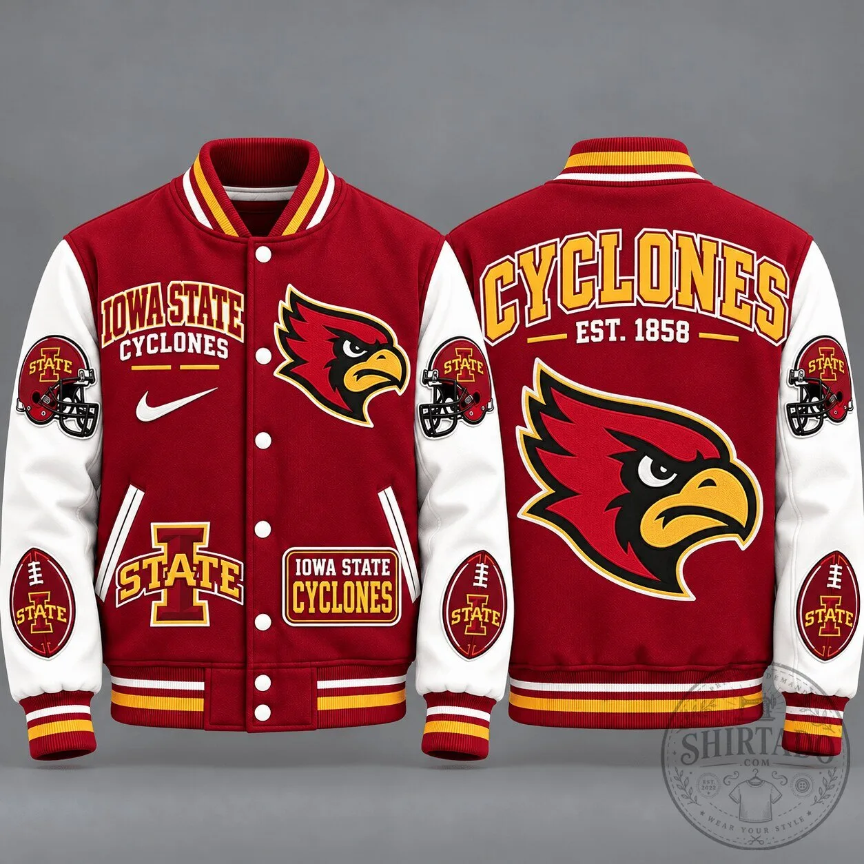 Iowa State Cyclones NCAA Vintage Football Varsity Letterman Jacket 5 Iowa State Cyclones NCAA Vintage Football Varsity Letterman Jacket