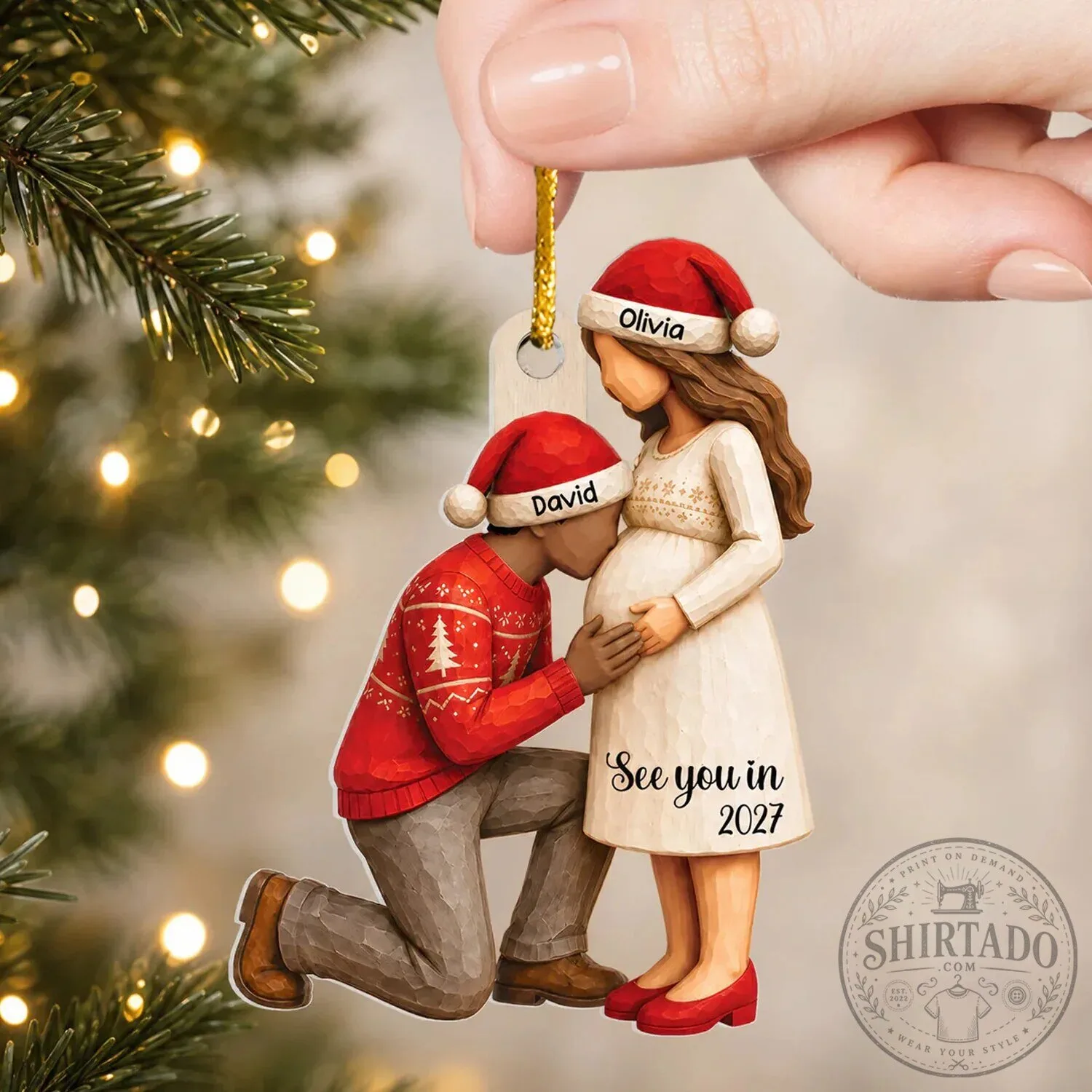 Personalized Expecting Parents Baby Bump Christmas Tree Ornament Keepsake Gift 10 Personalized Expecting Parents Baby Bump Christmas Tree Ornament Keepsake Gift