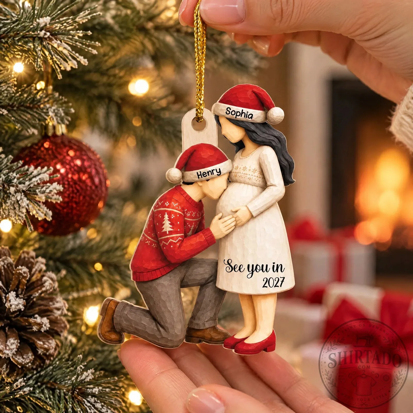 Personalized Expecting Parents Baby Bump Christmas Tree Ornament Keepsake Gift 13 Personalized Expecting Parents Baby Bump Christmas Tree Ornament Keepsake Gift