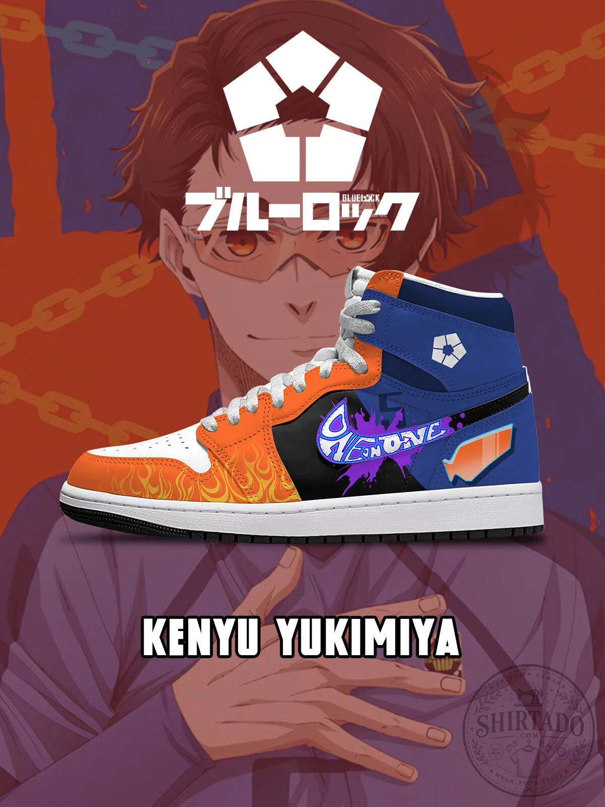 Kenyu Yukimiya Blue Lock Anime Character High-Top Sneakers 7 Kenyu Yukimiya Blue Lock Anime Character High-Top Sneakers