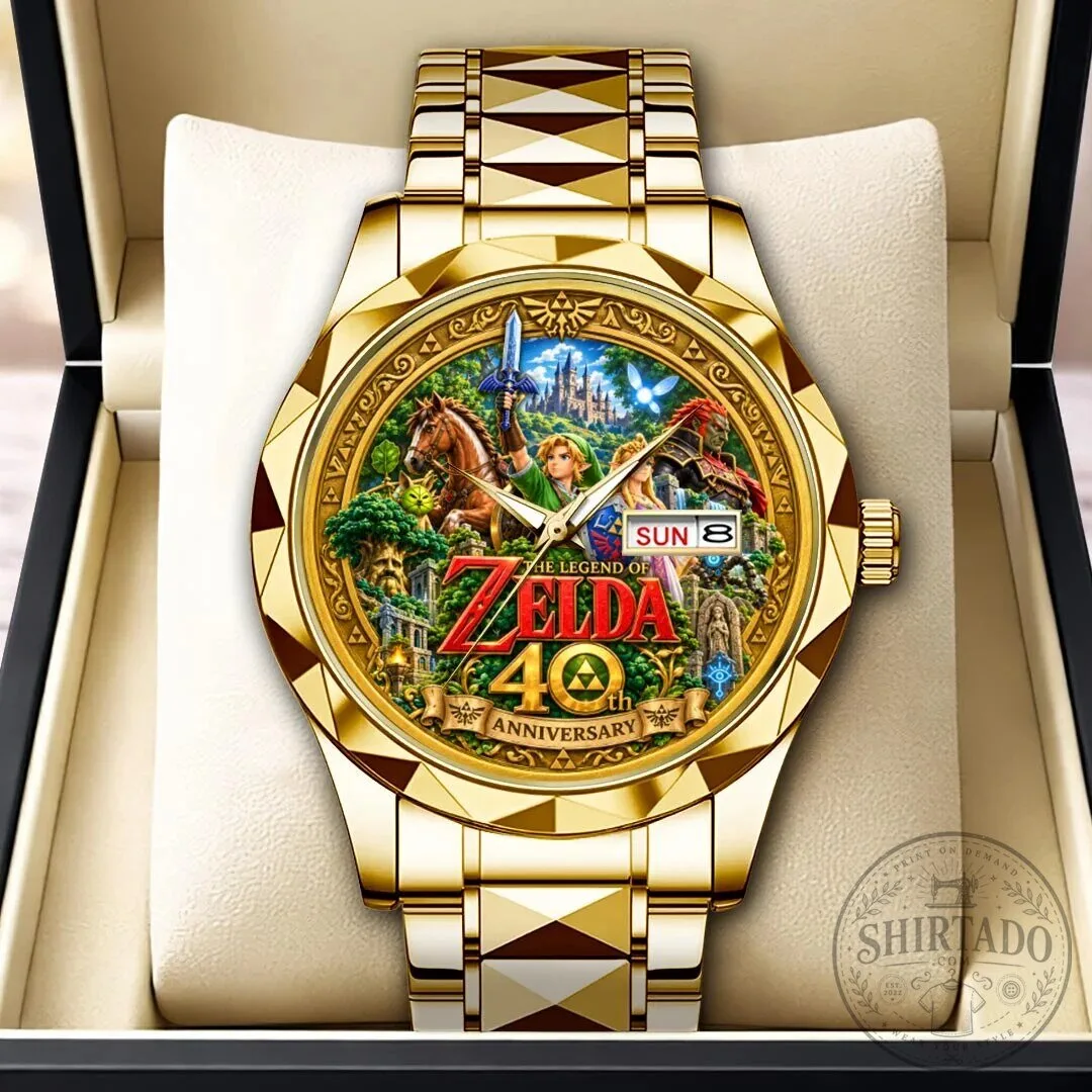 40th Anniversary Gold Quartz Watch featuring The Legend of Zelda