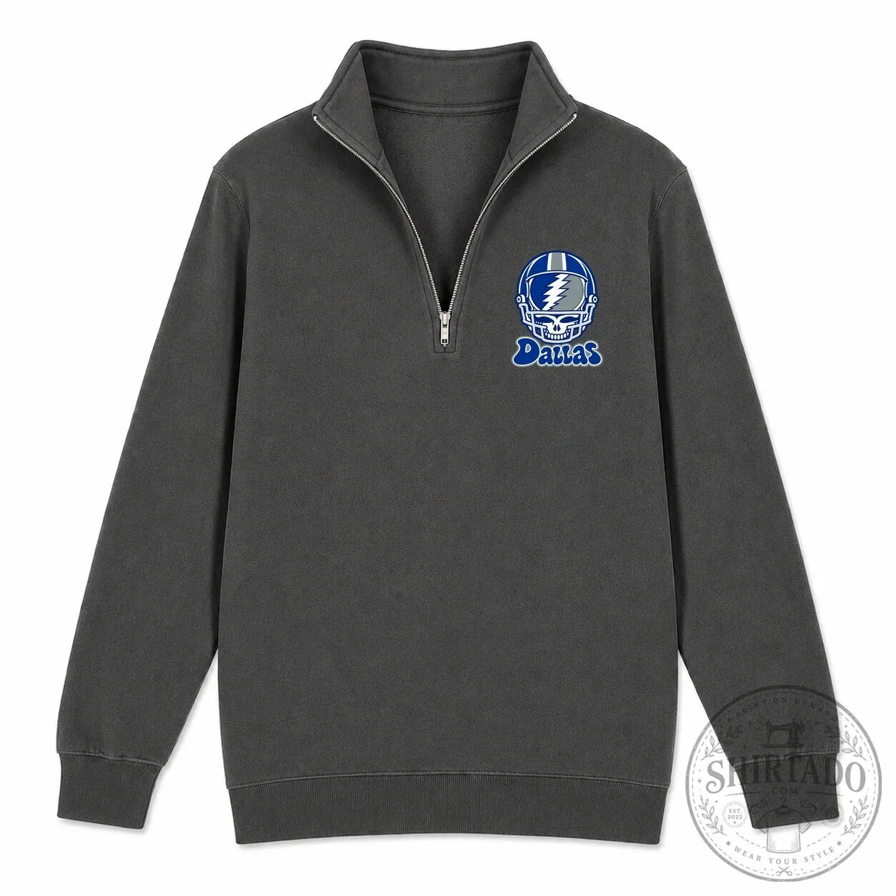 Dallas Cowboys Grateful Dead Steal Your Face Helmet Quarter-Zip Sweatshirt 5 Dallas Cowboys Grateful Dead Steal Your Face Helmet Quarter-Zip Sweatshirt