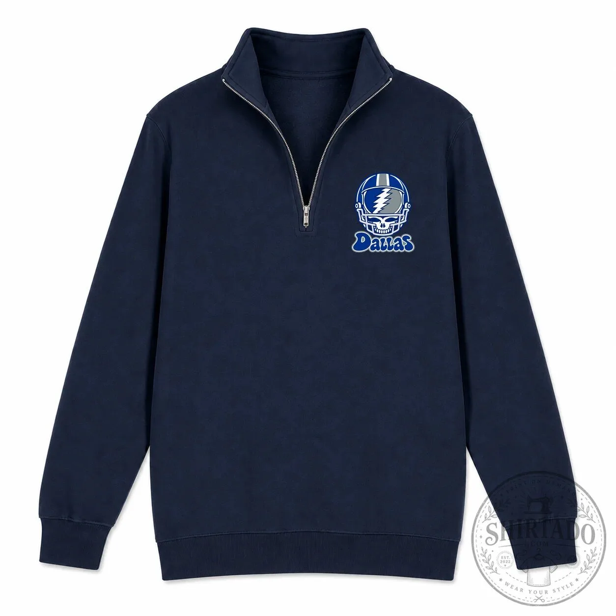 Dallas Cowboys Grateful Dead Steal Your Face Helmet Quarter-Zip Sweatshirt 6 Dallas Cowboys Grateful Dead Steal Your Face Helmet Quarter-Zip Sweatshirt