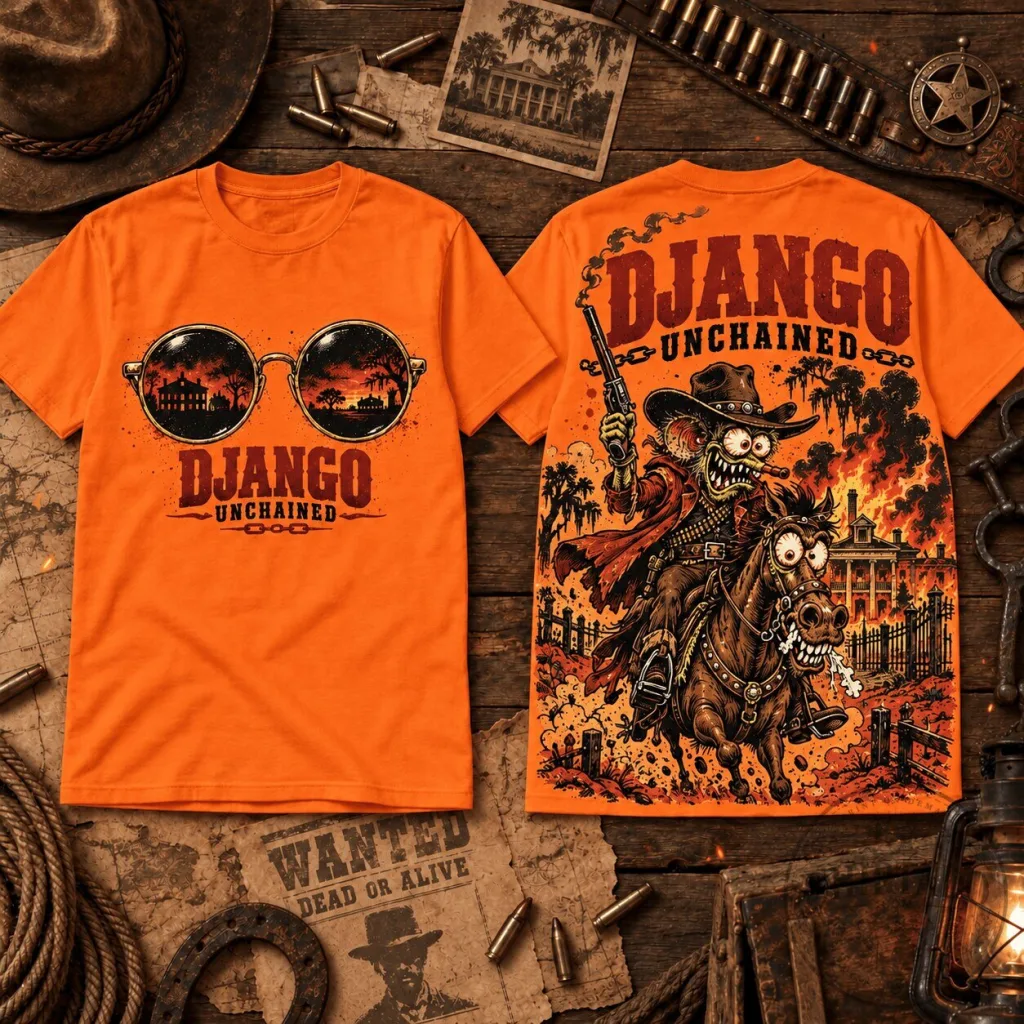 Django Unchained Rat Fink Vintage Western Movie T-Shirt Django Unchained Rat Fink Vintage Western Movie T-Shirt