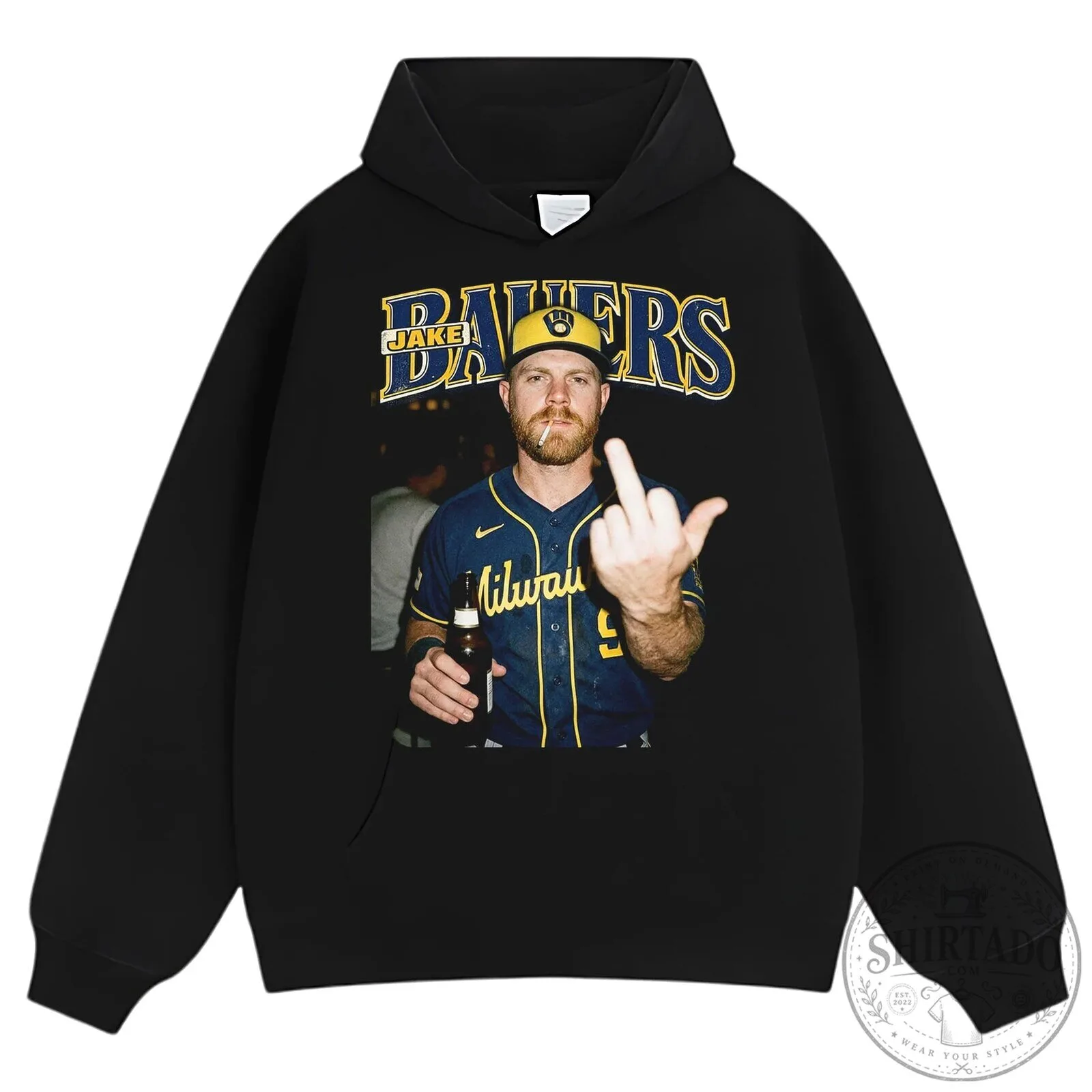 Jake Bauers Milwaukee Brewers Baseball Player Middle Finger T-Shirt 17 Jake Bauers Milwaukee Brewers Baseball Player Middle Finger T-Shirt