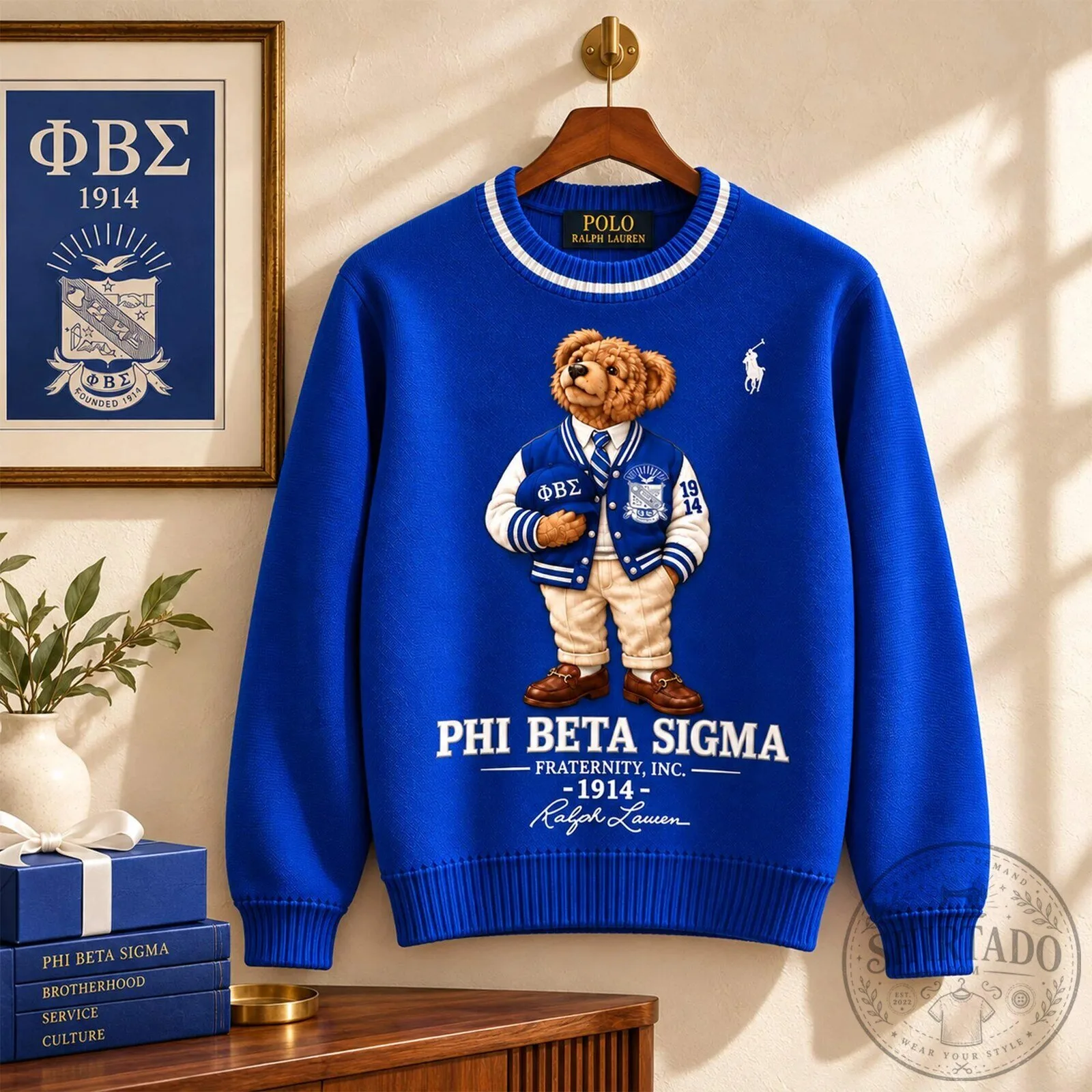 Phi Beta Sigma Fraternity Polo Ralph Lauren Bear Blue Sweatshirt 10 Phi Beta Sigma Fraternity Polo Ralph Lauren Bear Blue Sweatshirt