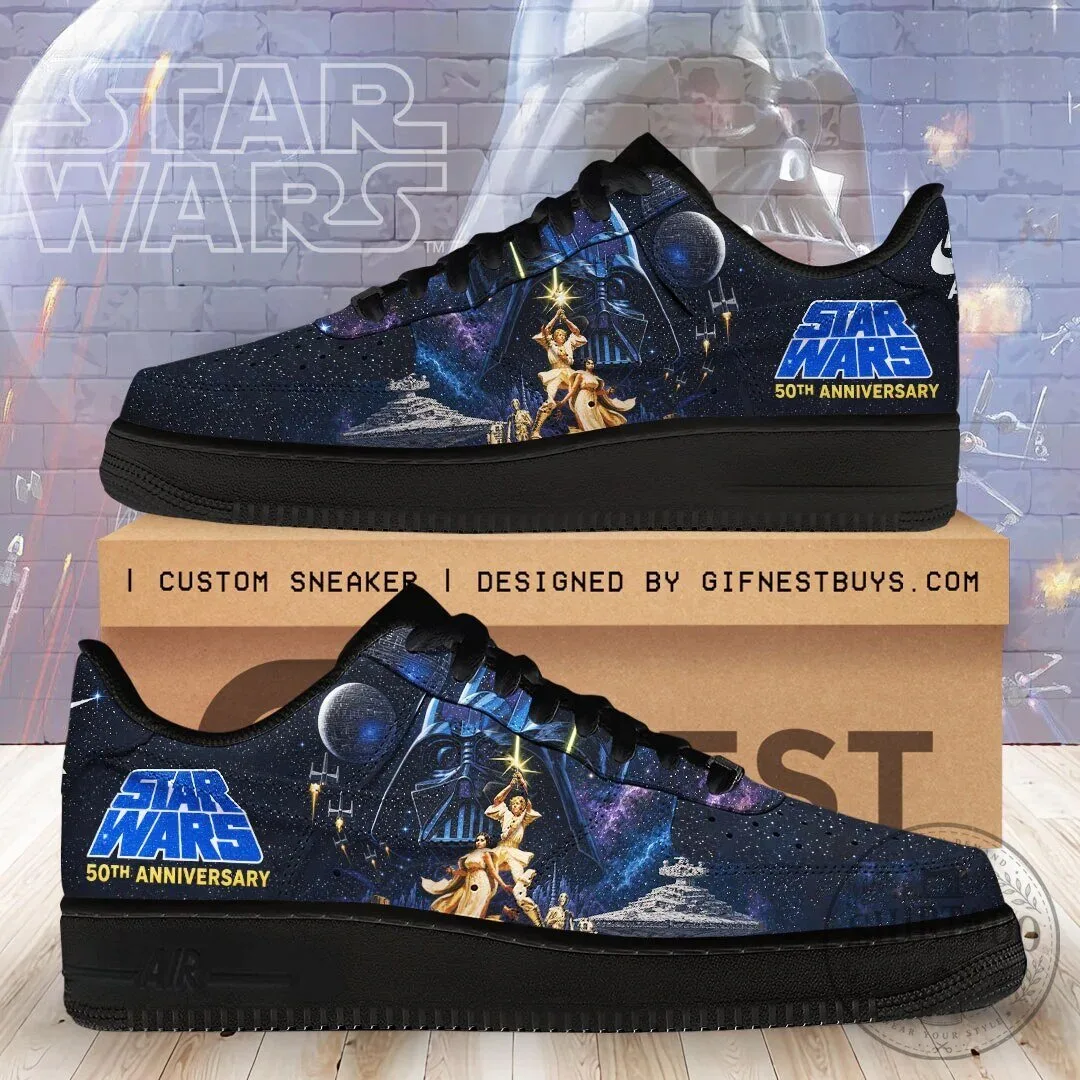Star Wars 50th Anniversary Darth Vader and Princess Leia Custom Shoes 5 Star Wars 50th Anniversary Darth Vader and Princess Leia Custom Shoes