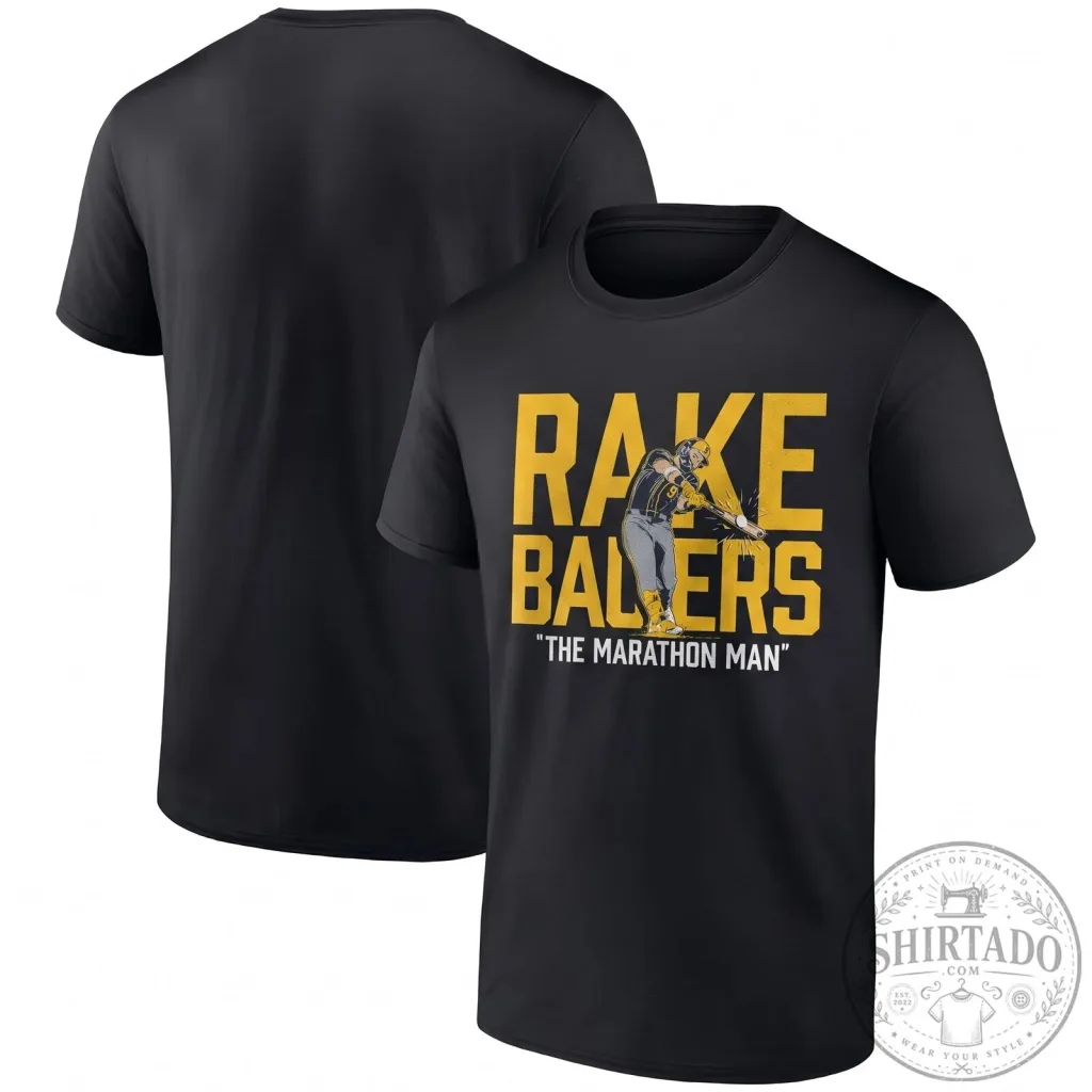 Milwaukee Brewers Rake Ballers Marathon Man Black T-Shirt Milwaukee Brewers Rake Ballers Marathon Man Black T-Shirt