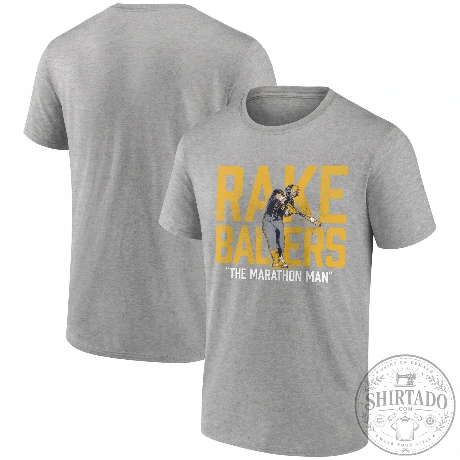 Milwaukee Brewers Rake Ballers Marathon Man Black T-Shirt 9 Milwaukee Brewers Rake Ballers Marathon Man Black T-Shirt