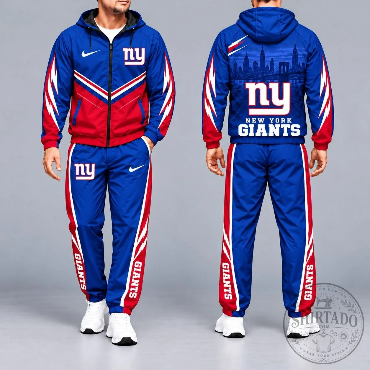 New York Giants NFL Football Team Royal Blue and Red Tracksuit Set 5 New York Giants NFL Football Team Royal Blue and Red Tracksuit Set