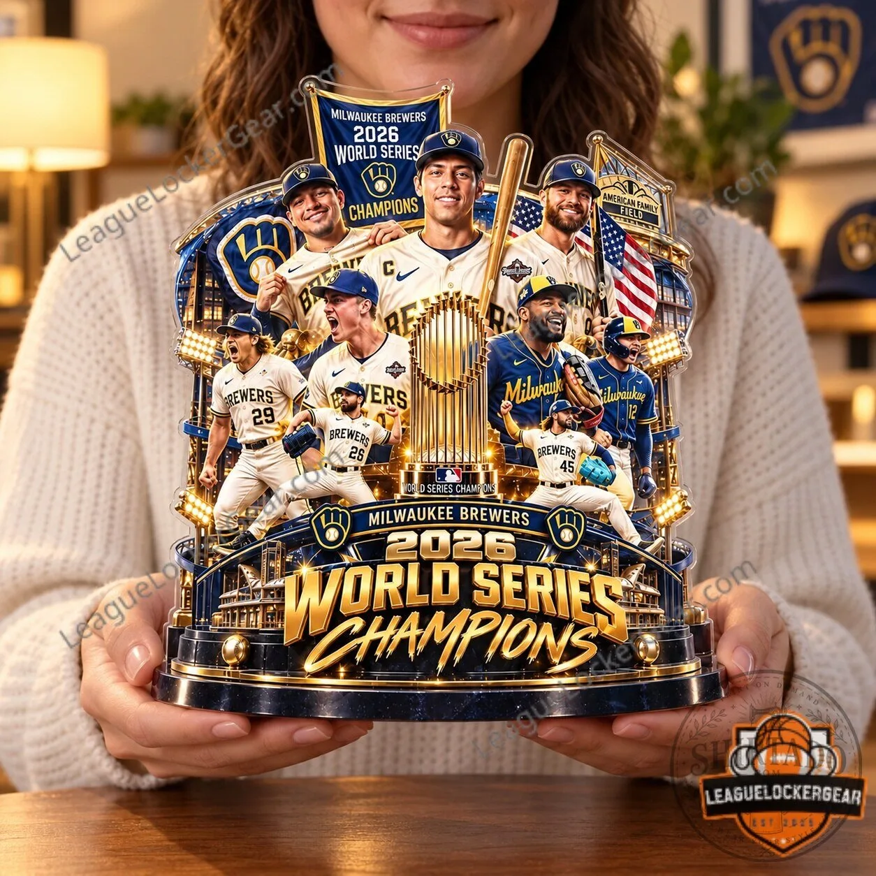 Acrylic Plaque Commemorating the Milwaukee Brewers 2026 World Series Championship Team 7 Acrylic Plaque Commemorating the Milwaukee Brewers 2026 World Series Championship Team