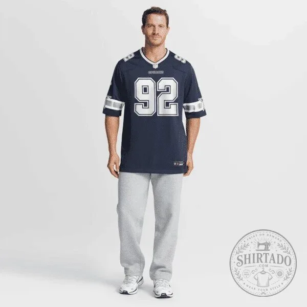 Dallas Cowboys Quinnen Williams Number 92 Navy Blue Football Jersey 19 Dallas Cowboys Quinnen Williams Number 92 Navy Blue Football Jersey