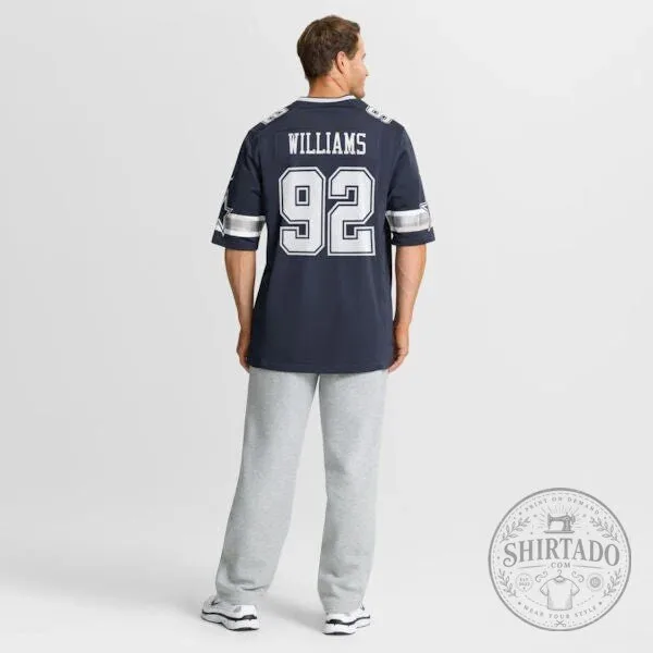 Dallas Cowboys Quinnen Williams Number 92 Navy Blue Football Jersey 20 Dallas Cowboys Quinnen Williams Number 92 Navy Blue Football Jersey