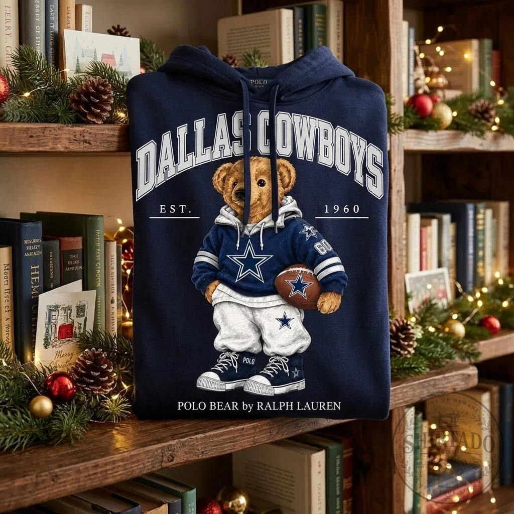 Dallas Cowboys Polo Bear by Ralph Lauren Navy Blue Hoodie 8 Dallas Cowboys Polo Bear by Ralph Lauren Navy Blue Hoodie