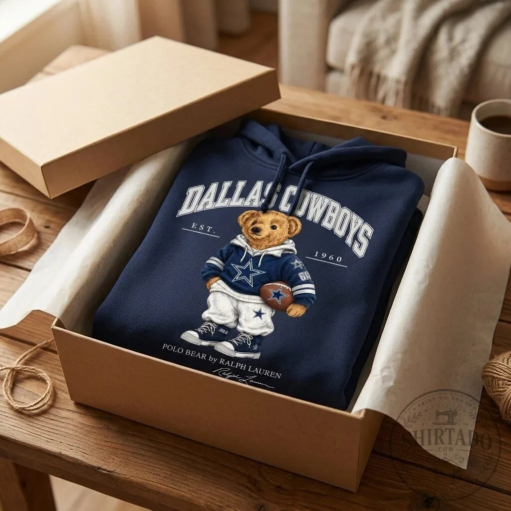 Dallas Cowboys Polo Bear by Ralph Lauren Navy Blue Hoodie 10 Dallas Cowboys Polo Bear by Ralph Lauren Navy Blue Hoodie