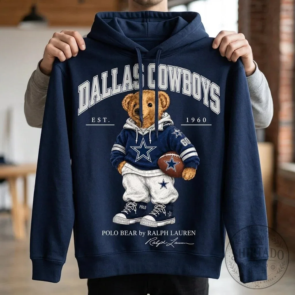 Dallas Cowboys Polo Bear by Ralph Lauren Navy Blue Hoodie 11 Dallas Cowboys Polo Bear by Ralph Lauren Navy Blue Hoodie