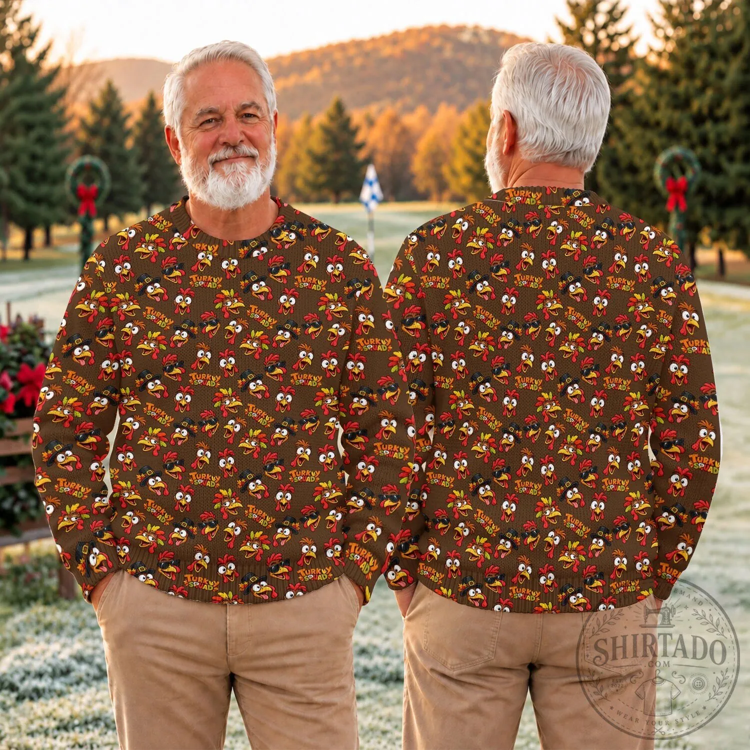 Thanksgiving Turkey Squad Ugly Christmas Sweater Holiday Party Sweatshirt 12 Thanksgiving Turkey Squad Ugly Christmas Sweater Holiday Party Sweatshirt