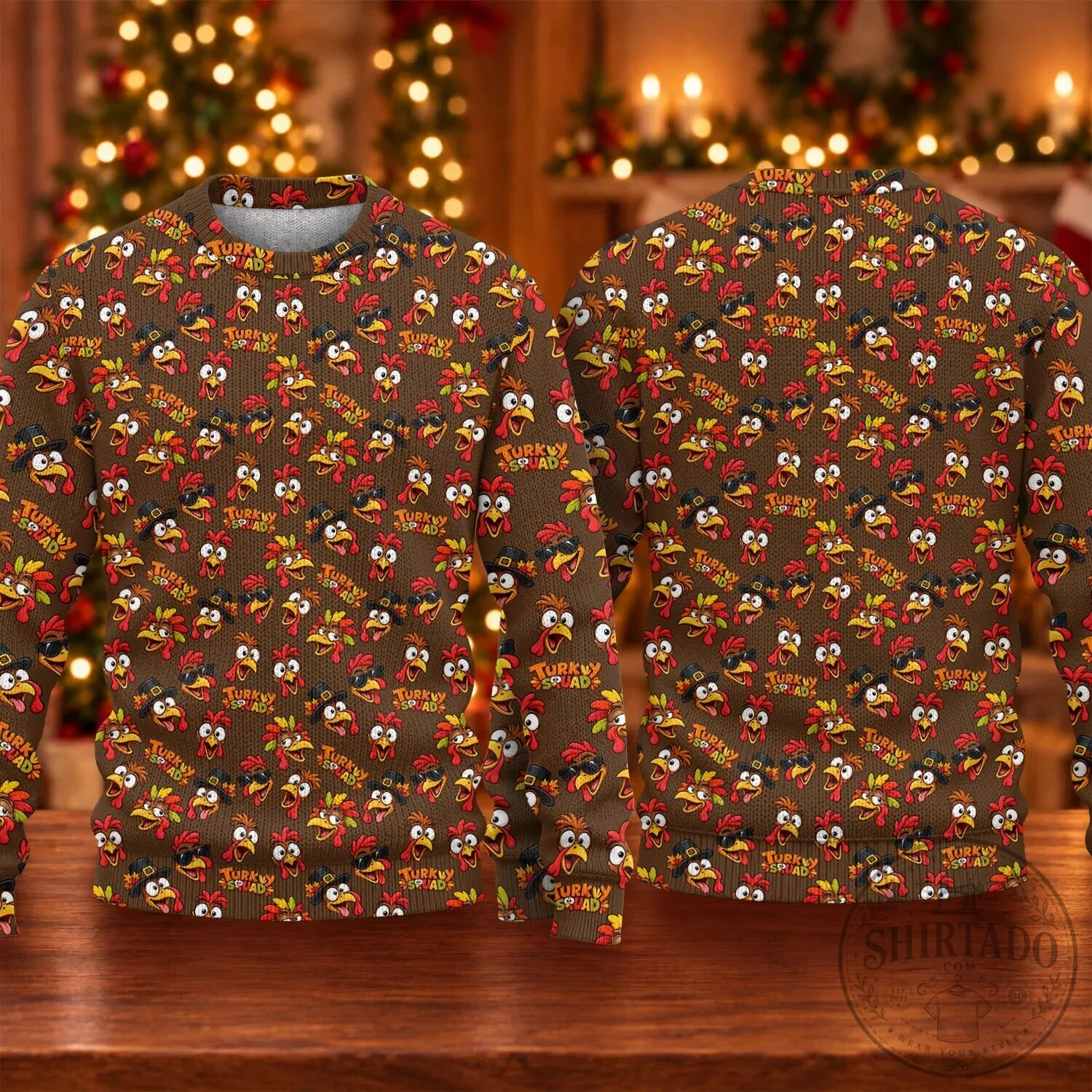Thanksgiving Turkey Squad Ugly Christmas Sweater Holiday Party Sweatshirt 13 Thanksgiving Turkey Squad Ugly Christmas Sweater Holiday Party Sweatshirt
