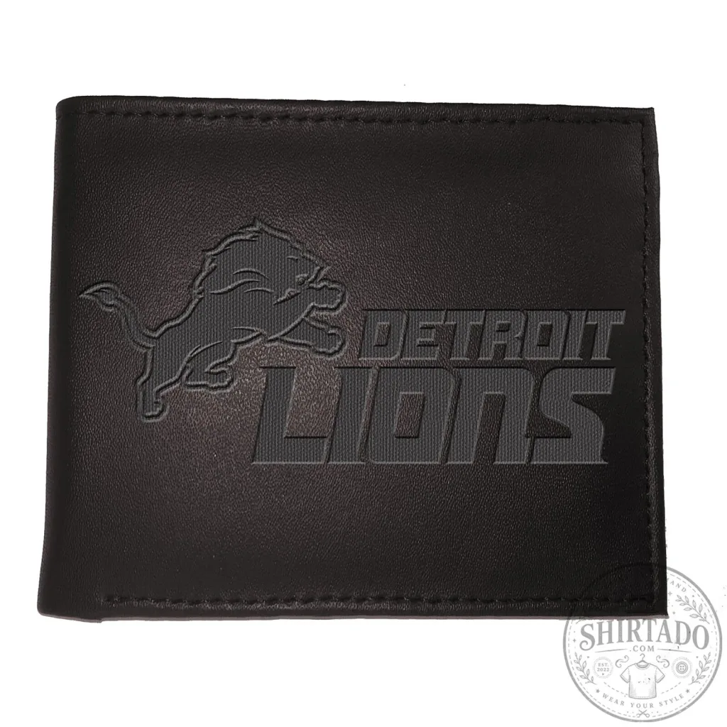 Detroit Lions NFL Football Team Logo Black Bi-Fold Wallet Detroit Lions NFL Football Team Logo Black Bi-Fold Wallet