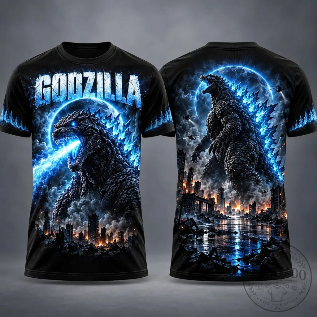 Godzilla Roaring Monster King of the Monsters City Destruction T-Shirt Godzilla Roaring Monster King of the Monsters City Destruction T-Shirt