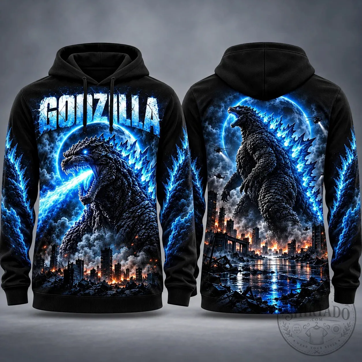 Godzilla Roaring Monster King of the Monsters City Destruction T-Shirt 8 Godzilla Roaring Monster King of the Monsters City Destruction T-Shirt