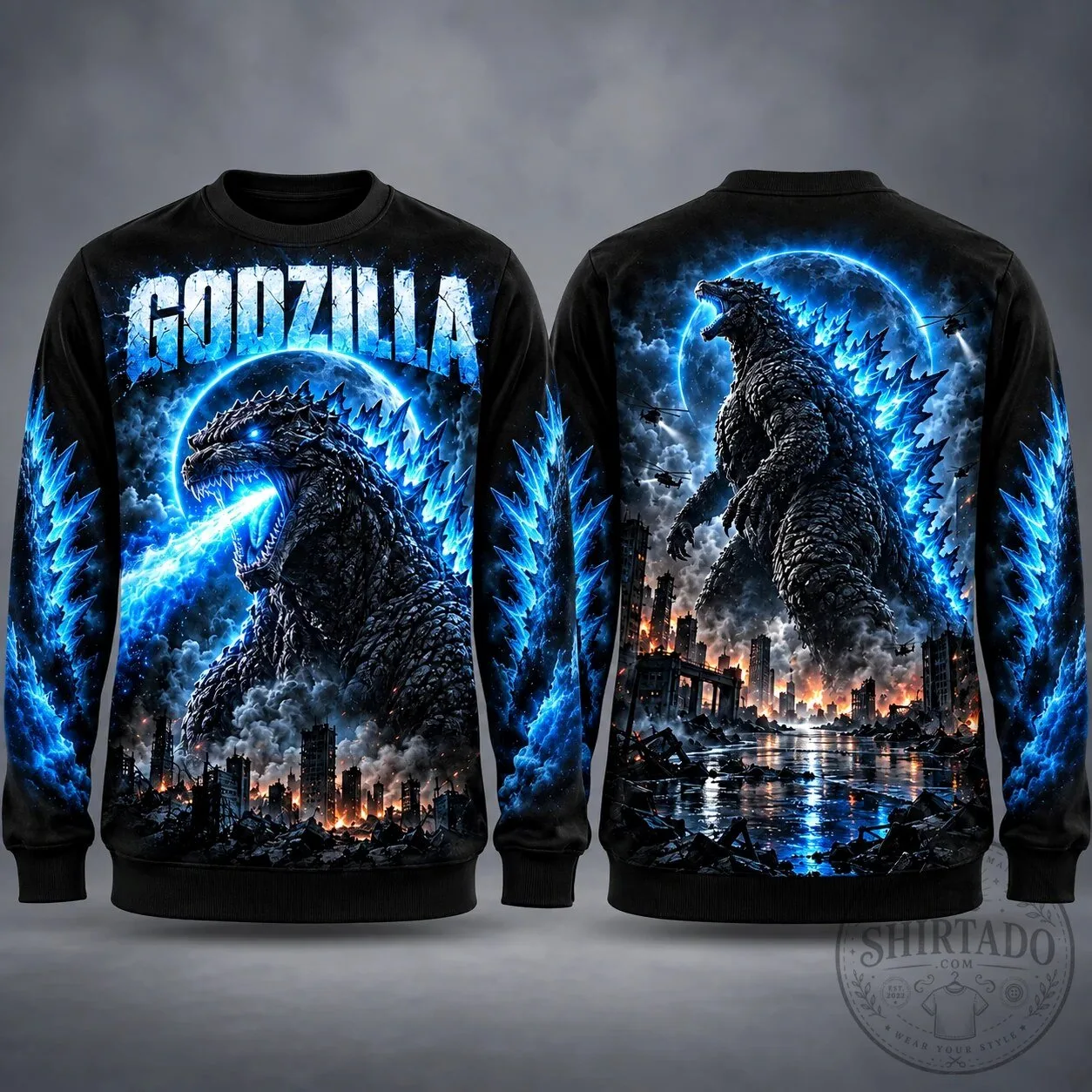 Godzilla Roaring Monster King of the Monsters City Destruction T-Shirt 10 Godzilla Roaring Monster King of the Monsters City Destruction T-Shirt